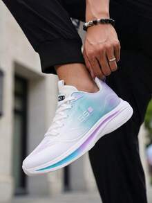 Breathable Mesh Running Shoes, Lightweight And Non-Slip Casual Shoes, Comfortable Walking Shoes For Daily Commuting - 紫色 - 查看 4
