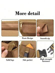 1pc Outdoor Sports Photography Single-Shoulder Crossbody Bag, Waterproof Motorcycle Lure Leg Bag, Oxford Fabric Tactical Waist Bag, Women's Leg Bag - Màu Khaki - Xem 3
