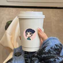 500張 MINISO 惡魔獵手女團圓形PVC貼紙，馬卡龍色系動漫角色標籤，Y2K可愛卡通設計，信封包裝與剪貼簿裝飾，時尚DIY收藏組 - 1 - 查看 7