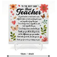2 buc/4 inch suporturi de pahar din ceramică cu tematică pentru profesori, cu spate din plută, absorbante, cu uscare rapidă și antiderapante, pernițe de protecție pentru cana de cafea și ceai pe birou, decor pentru casă și birou, cadou de Ziua Profesorului, esențial pentru living (suportul nu este inclus) - Multicolor - Vizualizare 4