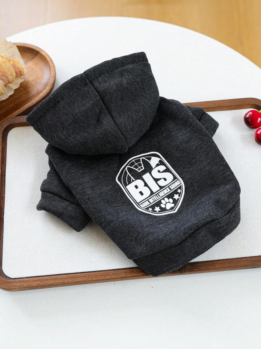PETCIRCLE 1件寵物衣飾狗貓衣服戶外室內穿著小狗幼犬春秋舒適運動衫系列白色BIS-Dog星級智慧隊 + 素色運動衫 - 煙灰色 - 灰色 - 查看 1