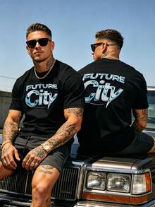 Outdoor Daily Wear Men T-Shirt Fashion Simple Round Neck Top - Black - View 6