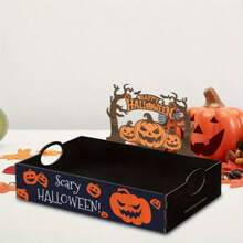 Wooden Fruit Storage Box, Candy Container And Open Modular Decorative Wooden Box Are Perfect Halloween Gifts For Friends And Family. - Black - View 2
