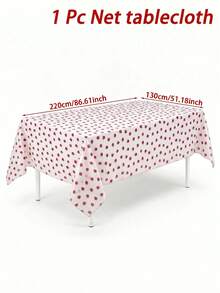 1件草莓網格桌布，粉色底色，220*130cm，雙面雪紡聚酯纖維材質，適用於婚禮裝飾、新娘派對、草莓主題生日派對、嬰兒派對、宴會桌裝飾、週年慶祝、家居裝飾、廚房裝飾、桌面裝飾、嬰兒派對用品 - 草莓 - 查看 9