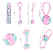 7pcs Puppy Toy Set, Suitable For Teething, Entertainment & Interaction, Includes Rope Toys, Treat Balls And Toys For Puppies & Large Dogs. Puppy Chew Toy Set, Perfect As Christmas, Halloween & Birthday Gifts Dog Toys/Dog Toys For Aggressive Chewers - Multicolor - View 2