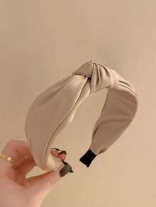 3pcs/1pc Solid Color Knotted Headband, Wide Brim Fabric Hair Hoop, Elegant Non-Slip Hair Accessory For Women - Multicolor - View 7