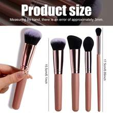 BS-MALL Cost-Effective / Great Value For Money 4pcs Essential Full Face Makeup Brush Set In Vibrant Red, Flawless Powder Blush Contour & Eyeshadow Kit, Budget-Friendly Beauty Tools - Dusty Pink - View 8