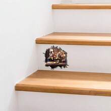 - Calcomanas de pared 3D con agujero para mouse, paquete de 4, arte fcil de aplicar para recmara, sala de estar y ms, calcomanas de vinilo caprichosas para decoracin ldica del hogar, - ratón para comer - Ver 1