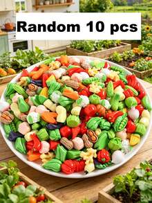10/30/50/100pcs Realistic Resin Fruit And Vegetable Beads - Assorted Craft Kit, Includes Tomato, Cucumber, Chili Pepper, Etc., Suitable For DIY Jewelry, Home Decor Crafts - Resin Vegetable Pendant - View 15