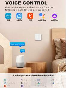 Smart WiFi Touch Wall Light Switch, 1/2/3/4 Gang Tempered Glass Panel, App Remote Control, Alexa Home Tuya Voice Control, Timer Countdown, LED Backlight, Neutral Wire Required, For Bedroom Living Room Home Lighting - Multicolor - View 3