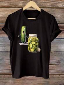 Shipping Within 24 Hours From Mexico: Graphic Print T-Shirt, Short Sleeves And Round Neck, Casual Top For Summer And Spring, Women's Clothing. - 白色 - 查看 6