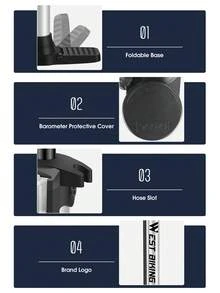 مضخة دراجة WEST BIKING بضغط 160psi مع مقياس ضغط، متوافقة مع 3 أنواع من سيقان الصمامات، أداة نفخ متعددة الوظائف للمنزل - متعدد الألوان - مشاهدة 12