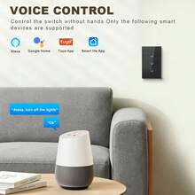 Saklar Lampu Dinding Sentuh WiFi Pintar, Panel Kaca 1/2/3/4 Gang, Kontrol Jarak Jauh Aplikasi, Kontrol Suara Alexa Home Tuya Smart Life, Jadwal Hitung Mundur Timer, Lampu Latar LED, Membutuhkan Kabel Netral, Untuk Kamar Tidur, Ruang Tamu, dan Rumah - MultiWarna - View 3