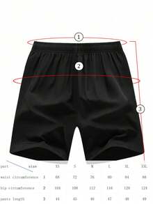 3pcs Men's Simple Loose Fit Summer Thin Quick-Dry Shorts Casual Plus Size Fashion Sports Shorts, 2026 World Cup Quick-Dry Sports Style - Multicolor - View 3