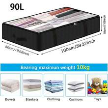 Bolsa de almacenamiento debajo de la cama de 90L/75L, contenedor de almacenamiento debajo de la cama de gran capacidad, con asa reforzada, caja de almacenamiento de tela plegable con ventana transparente, caja de almacenamiento debajo de la cama, caja de almacenamiento de armario, bolsa de almacenamiento plegable debajo de la cama - Multicolor - Ver 14