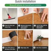 10-Pack 15.74"X5.9" Self-Adhesive Wood Grain Floor Stickers - Reusable, Durable, Easy To Install. Made Of Durable PVC Material, Easy To Paste, Perfect For Decorating Floors In Living Rooms, Bedrooms, Kitchens, And Bathrooms. - DM - View 4