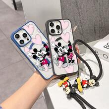 This Disney Mickey Mouse Pattern Lanyard Phone Case Features A Strong Magnetic Closure And Full Coverage Of Acrylic And TPU Material. It's Shockproof, Lightweight, And Suitable For IPhone17/16/11/13/15/15 Plus/15 Pro/15 Pro Max/12/14 Pro Max/11 Pro Max/12 Pro/12 Pro Max/13. It's A Popular Birthday Gift, Business Gift, Durable, Stain-Resistant, And Fingerprint-Resistant New Phone Case For Men And Women. It Also Includes A Mickey Mouse Phone Case And Mickey Mouse Doll Bracelet. Compatible With SamsungGalaxy S20, S21, S22, S23, And S24 Series. It's The Perfect Gift For Friends And Family. This Stylish Phone Case Is Fun, Lightweight, And Durable. IPhone17 Pro Max Phone Case, Minnie Phone Case. - màu đen - Xem 9
