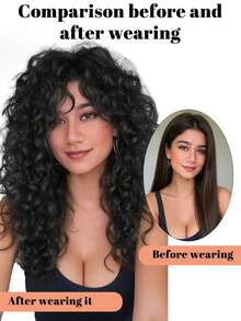 Short Hair Afro Kinky Curly 6Inch Wigs Hair Topper For Synthetic Hair Brown Mixed Wig For Women Party And Daily Screw Roll Replacement Block, Halloween - Multicolor - View 5