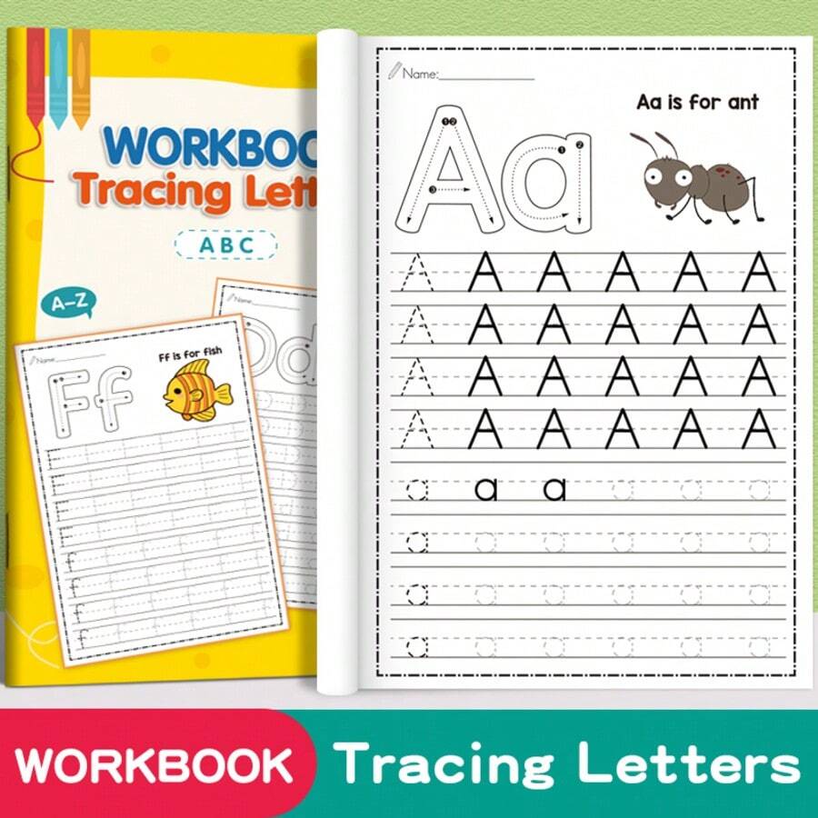 26 Alphabet Uppercase & Lowercase English Tracing Book For Elementary Students, Pen Control Training, Preschool To Primary Transition, Handwriting Practice Workbook, Sketchbook