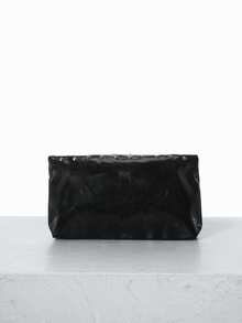 CHICVUE Borsa clutch casual alla moda, di grande capacità, con bordo arrotolato e borchie - nero - Visualizzare 5