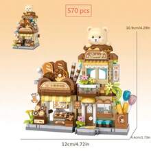 Librería Panda, Aguas Termales Capibara, Panadería Osito, Floristería Conejito, Alrededor de 600 piezas Bloques de Construcción Educativos Decoración, Regalo de Actividad, Regalo para Adolescentes, Regalo para Niños y Niñas, Regalo de Juguete - Multicolor - Ver 10