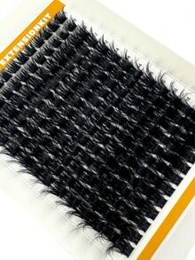 HBZGTLAD 168束 14排 150片 0.05/0.07mm 細熱熔睫毛簇 9-16mm 混長 D/DD 仿貂毛睫毛接長 3D 俄羅斯捲度 個別睫毛組 黑色睫毛 紫色盒裝 - 黑色 - 查看 5
