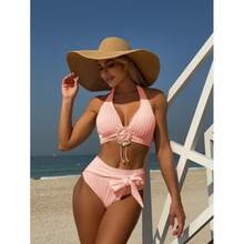 New Two-Piece High-Waisted Swimsuit With Shell Print In Pastel Shades, 2025 Collection. Cross-Border Foreign Trade - Sunflower Color - View 5