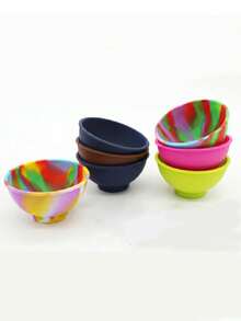 1 cái gạt tàn thuốc silicone họa tiết rằn ri, hộp đựng silicone dùng trong nhà, đường kính 67mm, đa màu, phụ kiện hút thuốc đựng thuốc lá và gia vị, hũ lưu trữ mini, bát lưu trữ nhà bếp - phong cách khác nhau - Xem 5