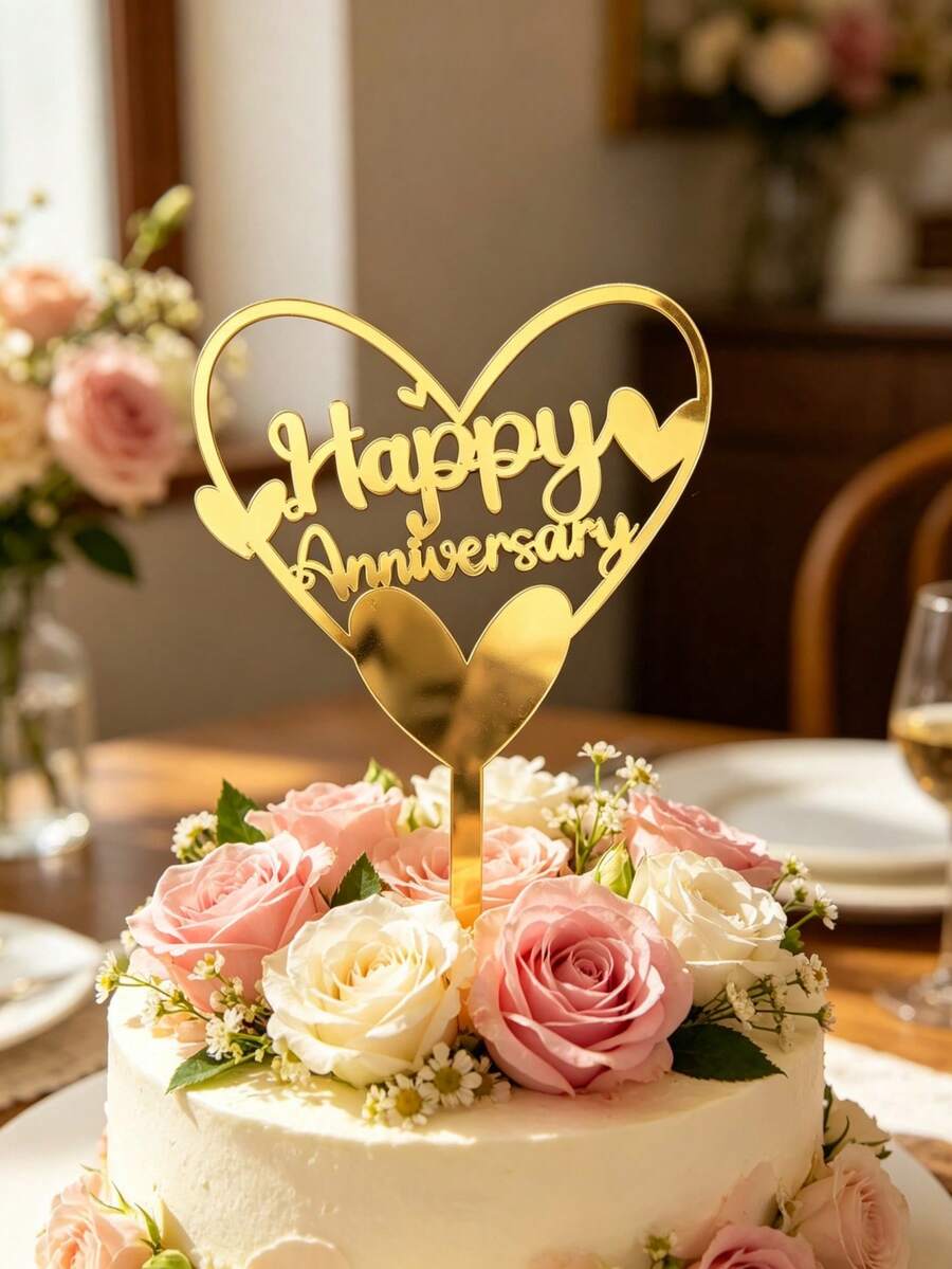 3件組 Happy Anniversary 壓克力蛋糕插牌,週年慶蛋糕裝飾用品,情人節蛋糕裝飾,結婚週年蛋糕裝飾,居家廚房必備,烘焙裝飾,烘焙用品,蛋糕用品 - styleF - 查看 1