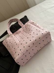 New Women's Large Capacity Casual Commuter Shoulder Bag, Lightweight Minimalist Handbag, Fashionable Versatile Tote Bag - Pink - View 5