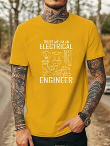 Camiseta de manga corta con cuello redondo para hombre, diseño TRUST ME I'AN ELECTRICAL ENGINEER, estilo casual de verano. - Blanco - Ver 10