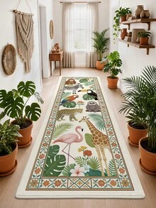 1 peça Tapete de Cozinha Longo com Padrão Xadrez Vintage Minimalista, Tapete de Chão com Revestimento TPR Antiderrapante, Adequado para Casa de Banho, Interior, Corredor, Quarto, Sala de Estar, Beira da Cama, Lavável na Máquina Fácil de Limpar Tapete de Entrada, Amigável para Animais de Estimação - Multicolorido - Ver 6