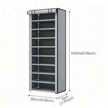 Grey Dust-Proof Shoe Rack, Multi-Layer Minimalist Freestanding Shoe Storage Rack, Easy Assembly Space-Saving Storage Rack, Suitable For Dorms And Homes, 6/8/10 Layers Optional (Can Hold 15-27 Pairs Of Shoes) - Grey - View 8