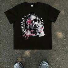 1pcs0022- New Summer T-Shirt With Bingo Design, Funny, Queen Of The Game, Gift For Women, Crew Neck T-Shirt, Oversize Fit, 100% Cotton - 黑色12 - 查看 1