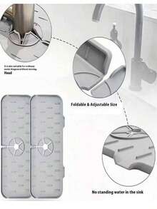 Silicone Faucet Drip Tray, Thickened Foldable Splash Guard For Kitchen Sink And Bathroom Vanity, Waterproof Leak-Proof Sink Drain Mat, Super Soft - Draining Mat - View 10