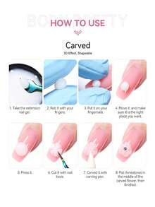BORN PRETTY 60g Non-Stick Hand Extension Gel Nail Polish 3D Shaping/Sculpting/Carving Milky Jelly Hard Gel UV/LED Manicure - 白色 - 查看 11