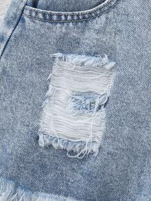 2件組女款休閒百搭圓領背心與復古做舊牛仔短褲套裝，輕便適合日常穿著 - 彩色 - 查看 6