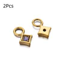 2Pcs Stainless Steel Pendants With Zirconia, Charms Pendant For Jewelry Making - Stainless Steel Pendant - View 9