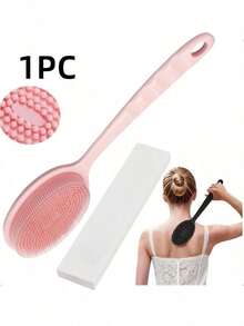 1/2pcs Silicone Bath Back Brush, Short Handle Or Handheld Bath Brush Set, Double-Sided Exfoliating Massage, Soft Bristles, Rich Lather, Easy To Clean And Hang Dry Design, Fragrance-Free, No Battery Required - Multicolor - View 11