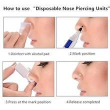 9pcs/Set Nose Piercing Kit - 3 Packs Self Piercing Gun Built-In Nose Studs, Disposable Kit With Nose Rings And Studs - Nose Piercing Kit - View 4