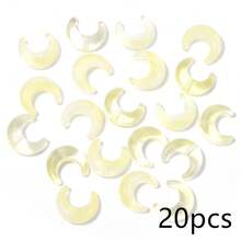 20顆/包 玻璃彩色透明月亮形散珠 13X15mm 卡通新月珠，適用手鍊、手機鍊、鑰匙圈吊飾裝飾，手工DIY珠寶配件 - 月亮形散珠 - 查看 16