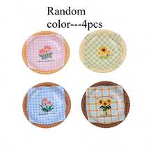 2/4pcs Mini Floral Pattern Nail Art Rhinestone & Pearl Storage Box, Desktop False Nail Tip Storage Tray, Nail Drill Bit Storage Box, Graffiti Painting Watercolor Palette - Multicolor - View 12