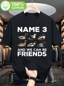 Camiseta de manga corta 100% para hombre y mujer con estampado realista de escenas de caza de patos - Transpirable, de cuello redondo, informal, para actividades al aire libre, ideal para cazadores de patos, adecuada para usar en todas las estaciones y en viajes de caza. - Negro - Ver 1