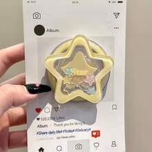 韓式奶黃色星星磁吸手機支架，相容 MagSafe，強力吸附桌面斜躺式支撐架 - 彩色 - 查看 6