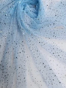 HHMC Shiny Rhinestone Embellished Tulle Fabric, Multicolor Glitter Mesh Fabric, Suitable For Wedding Dresses, Ballet Tutus, Party Decorations And DIY Hair Accessories - Multicolor - View 14