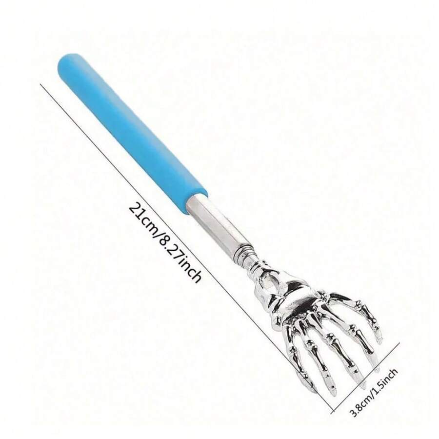 Portable Extendable Stainless Steel Back Scratcher, Telescopic Scratcher For Humans And Pets, Extendable Back Massager - Blue - View 1