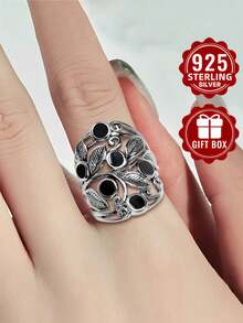 1pc 925 Sterling Silver Ring, Tree Of Life Jewelry, Size 6-10, Suitable For Women's Daily Wear, Comes With Gift Box - Silver - View 2