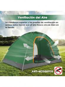 Tiendas de Campaña Casa de Campaña 2-4 personas Impermeable Portátil Casa de Acampar Familiar Automática Pop-up con Bolsa de Transporte Carpas para Exteriores Viajes Exploración Picnic etc - verde oscuro - Ver 6