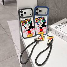 This Disney Mickey Mouse Pattern Lanyard Phone Case Features A Strong Magnetic Closure And Full Coverage Of Acrylic And TPU Material. It's Shockproof, Lightweight, And Suitable For IPhone17/16/11/13/15/15 Plus/15 Pro/15 Pro Max/12/14 Pro Max/11 Pro Max/12 Pro/12 Pro Max/13. It's A Popular Birthday Gift, Business Gift, Durable, Stain-Resistant, And Fingerprint-Resistant New Phone Case For Men And Women. It Also Includes A Mickey Mouse Phone Case And Mickey Mouse Doll Bracelet. Compatible With SamsungGalaxy S20, S21, S22, S23, And S24 Series. It's The Perfect Gift For Friends And Family. This Stylish Phone Case Is Fun, Lightweight, And Durable. IPhone17 Pro Max Phone Case, Minnie Phone Case. - Hồng - Xem 1