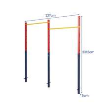 Metal Pull Up Bar 220 Kg Capacity In-Ground Pull Up Bar Station 5 Adjustable Heights For Park School Workout - Red - View 2
